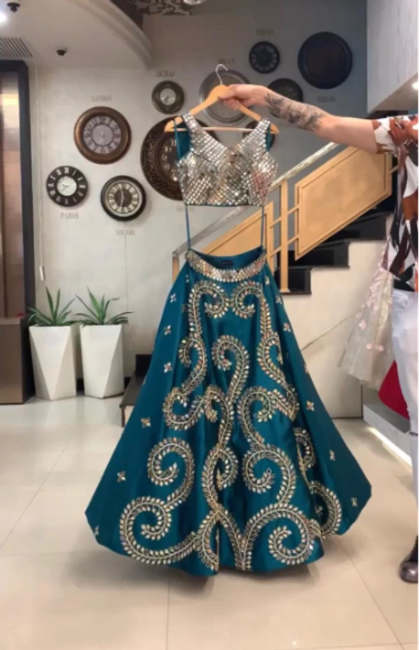 Lehenga with Cancan & Canvas Patta